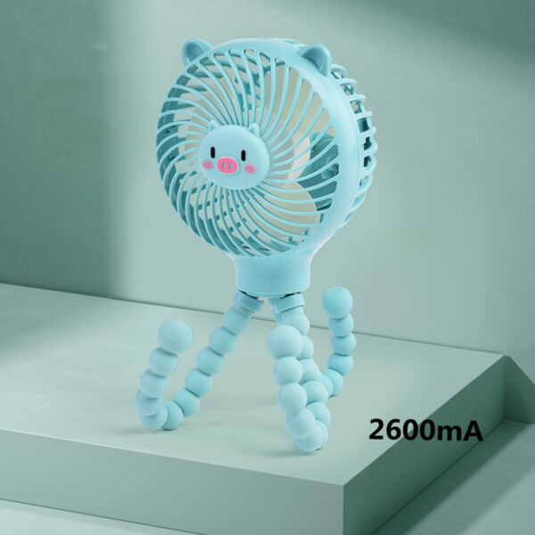 ⁦Stroller Octopus Small Fan Handheld Usb Silent Charging Large-capacity Stroller For Baby⁩ - الصورة ⁦3⁩