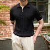 ⁦All-matching Slim Fit Sunken Stripe Knitwear Short Sleeve⁩ - الصورة ⁦10⁩