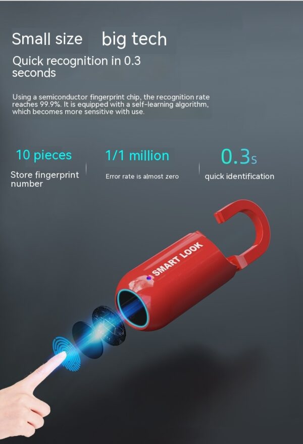 ⁦USB Charging Bag Fingerprint Lock⁩ - الصورة ⁦2⁩
