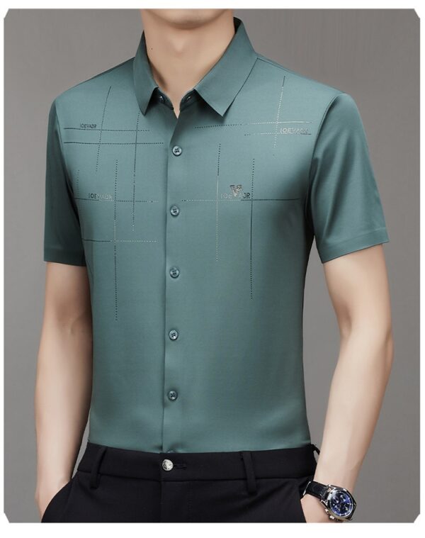⁦Summer New Men's Short-sleeved Shirt Seamless Business Shirt⁩ - الصورة ⁦8⁩