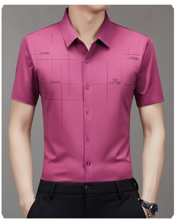 ⁦Summer New Men's Short-sleeved Shirt Seamless Business Shirt⁩ - الصورة ⁦7⁩