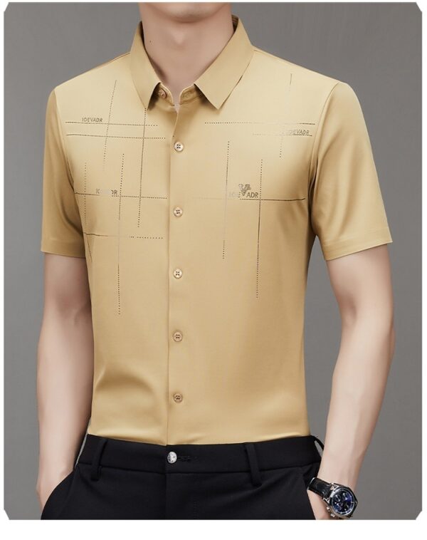 ⁦Summer New Men's Short-sleeved Shirt Seamless Business Shirt⁩ - الصورة ⁦5⁩