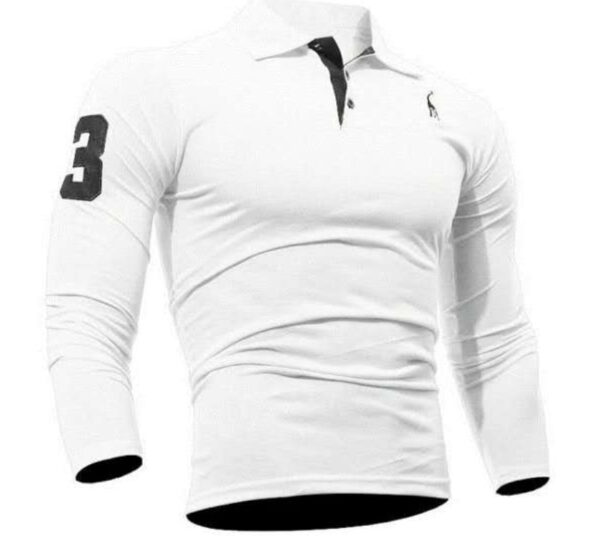 ⁦Embroidered Deer Digital Polo Collar Men's Long Sleeve⁩ - الصورة ⁦5⁩