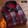 ⁦Men's Plus Velvet Padded Warm Shirt Long Sleeves⁩ - الصورة ⁦2⁩