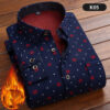 ⁦Men's Plus Velvet Padded Warm Shirt Long Sleeves⁩ - الصورة ⁦6⁩