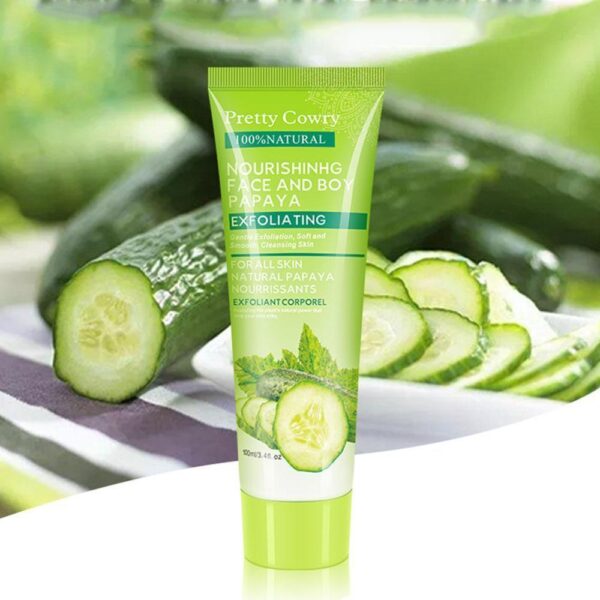 ⁦Cucumber Coconut Papaya Facial Exfoliating Gel Cream 100ml Body Cleansing⁩ - الصورة ⁦7⁩