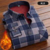 ⁦Men's Plus Velvet Padded Warm Shirt Long Sleeves⁩ - الصورة ⁦10⁩