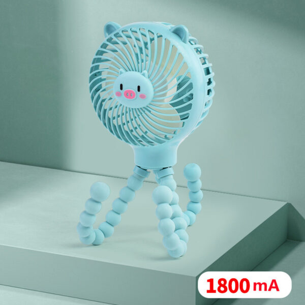 ⁦Stroller Octopus Small Fan Handheld Usb Silent Charging Large-capacity Stroller For Baby⁩ - الصورة ⁦5⁩
