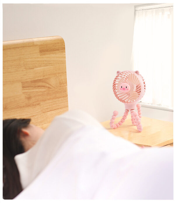 ⁦Stroller Octopus Small Fan Handheld Usb Silent Charging Large-capacity Stroller For Baby⁩ - الصورة ⁦4⁩