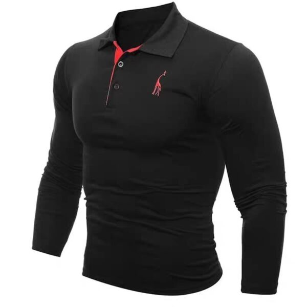 ⁦Embroidered Deer Digital Polo Collar Men's Long Sleeve⁩ - الصورة ⁦6⁩