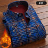 ⁦Men's Plus Velvet Padded Warm Shirt Long Sleeves⁩ - الصورة ⁦7⁩