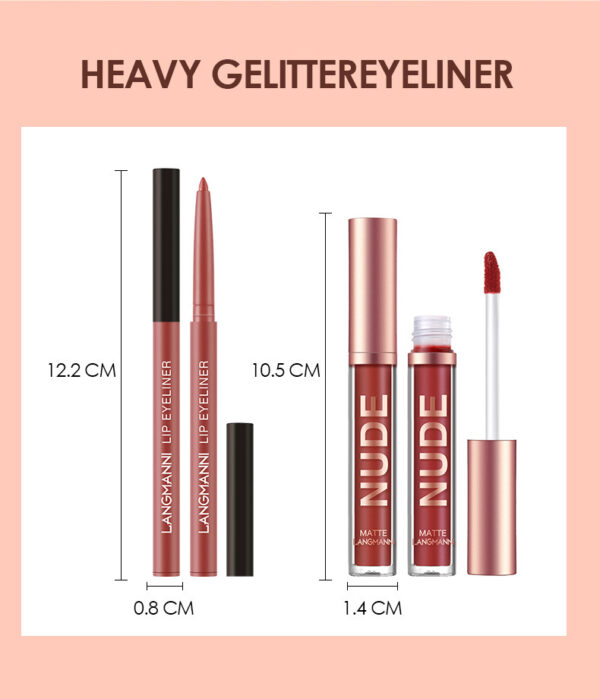 ⁦Lip Liner And Lipstick Makeup 12 Pcs Set 6 Matte Lipstick 6 Lip Liner Pens Waterproof Long Lasting Matte Lipstick Beauty Cosmetics Makeup Gift For Girls Lipstick Set⁩ - الصورة ⁦4⁩
