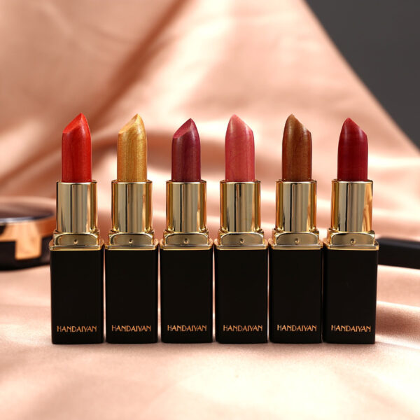 ⁦Shiny Metallic Lipstick Pearlescent Color Temperature Change Lipstick Gilt Lipstick⁩ - الصورة ⁦7⁩