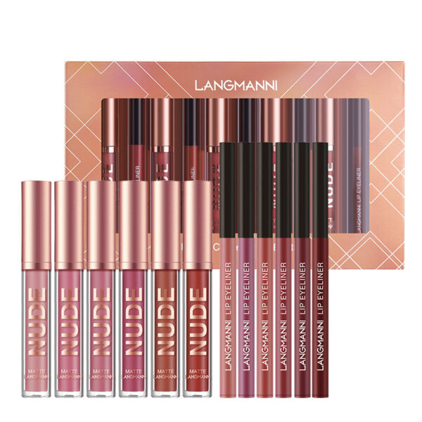 ⁦Lip Liner And Lipstick Makeup 12 Pcs Set 6 Matte Lipstick 6 Lip Liner Pens Waterproof Long Lasting Matte Lipstick Beauty Cosmetics Makeup Gift For Girls Lipstick Set⁩ - الصورة ⁦5⁩