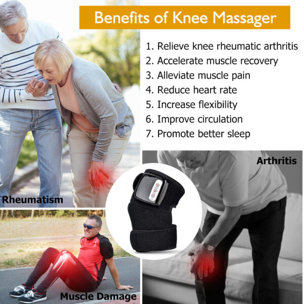 ⁦Electric Infrared Heating Knee Massager Wrap Elbow Joint Support Vibration Therapy Physiotherapy Machine Pain Relief Massageador⁩ - الصورة ⁦4⁩