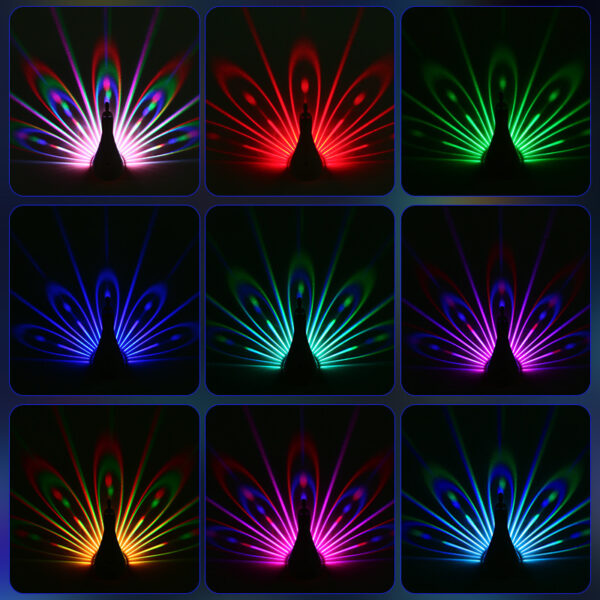 ⁦Peacocks Wall Lamp Colorful Ambient Lighting Modern Creative Atmosphere 3D Body Animal Lighting Lustre For Bedroom⁩ - الصورة ⁦9⁩
