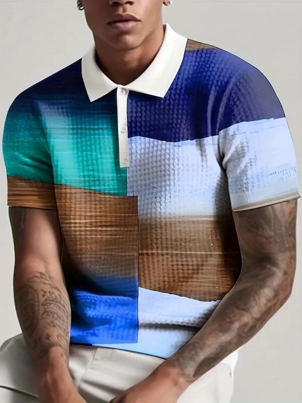⁦Men's Print Breathable Fashion Polo Shirt Top⁩ - الصورة ⁦10⁩