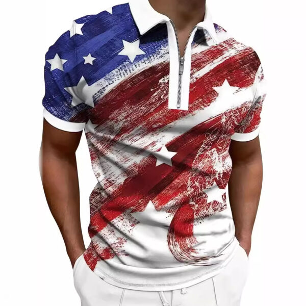 ⁦Men's Print Breathable Fashion Polo Shirt Top⁩ - الصورة ⁦8⁩