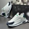 ⁦White Laceup Sneakers Fashion Breathable Mesh Flat Shoes Lightweight Versatile Casual Running Walking Shoes⁩ - الصورة ⁦3⁩