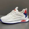 ⁦White Laceup Sneakers Fashion Breathable Mesh Flat Shoes Lightweight Versatile Casual Running Walking Shoes⁩ - الصورة ⁦6⁩