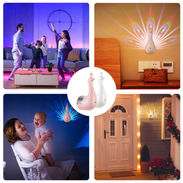 ⁦Peacocks Wall Lamp Colorful Ambient Lighting Modern Creative Atmosphere 3D Body Animal Lighting Lustre For Bedroom⁩ - الصورة ⁦5⁩