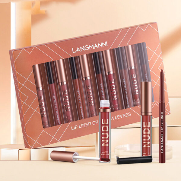 ⁦Lip Liner And Lipstick Makeup 12 Pcs Set 6 Matte Lipstick 6 Lip Liner Pens Waterproof Long Lasting Matte Lipstick Beauty Cosmetics Makeup Gift For Girls Lipstick Set⁩ - الصورة ⁦8⁩