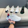 ⁦White Laceup Sneakers Fashion Breathable Mesh Flat Shoes Lightweight Versatile Casual Running Walking Shoes⁩ - الصورة ⁦2⁩